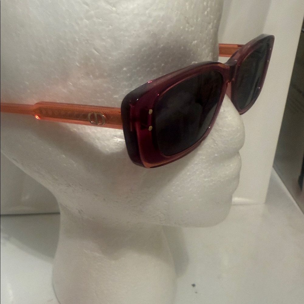 Dior Women’s Rectangular Sunglasses in Burgundy F… - image 1
